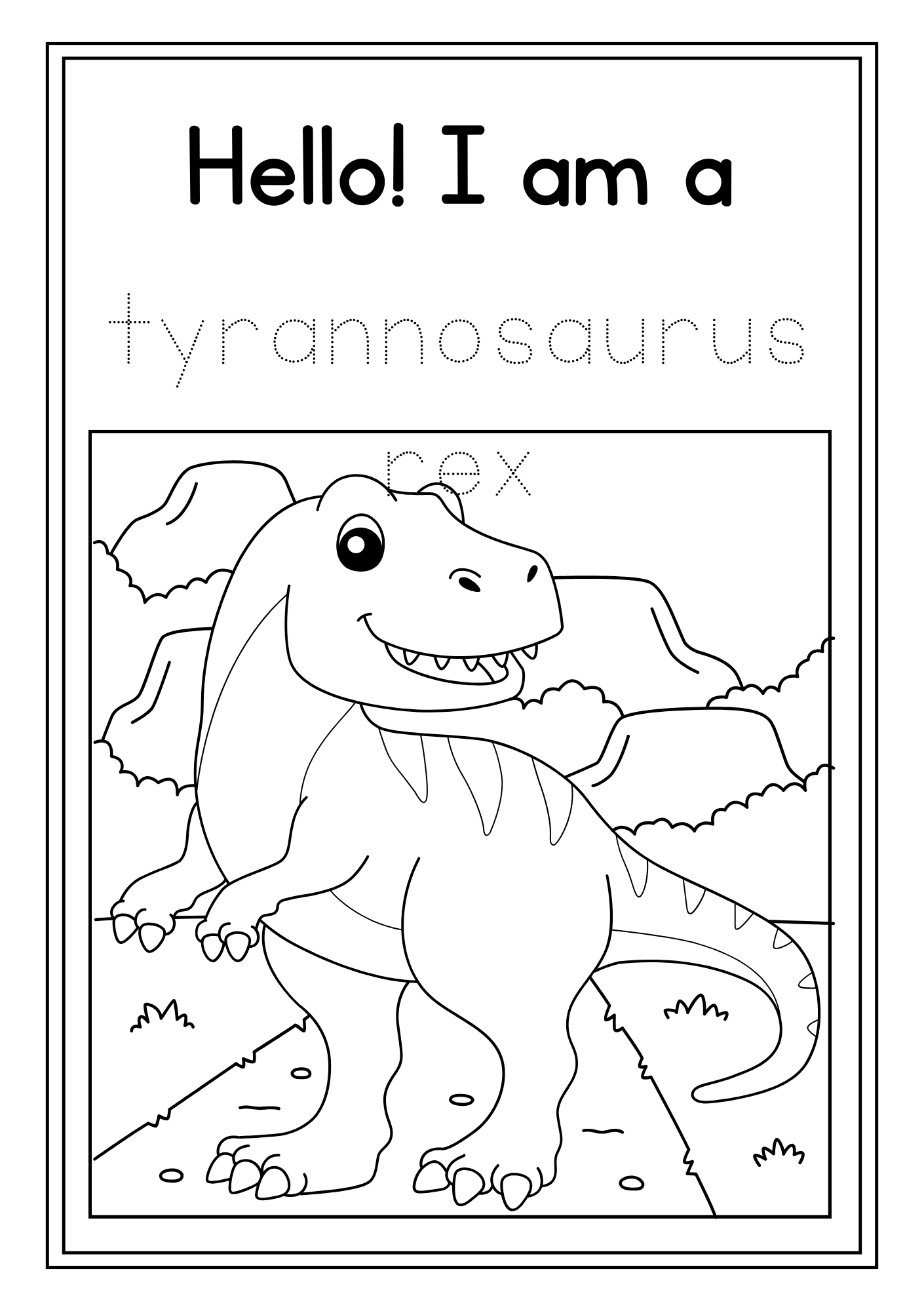 Apple and Pear Dinosaur Stencil Colouring Activity Book