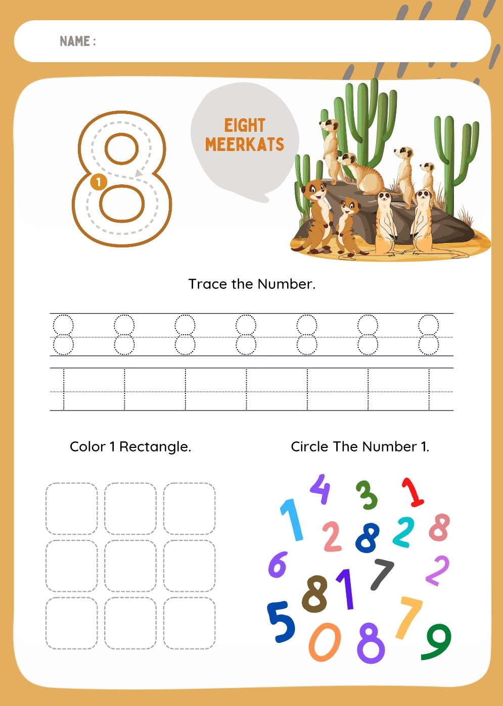 Trace, Spot, and Count Number Worksheets