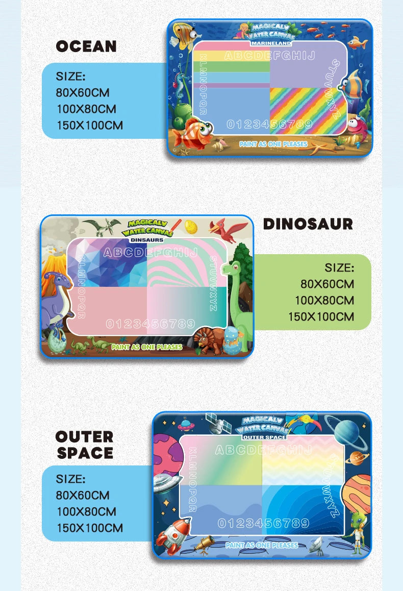 Reusable Water Drawing Mat for Kids, Fun, Mess-Free Learning