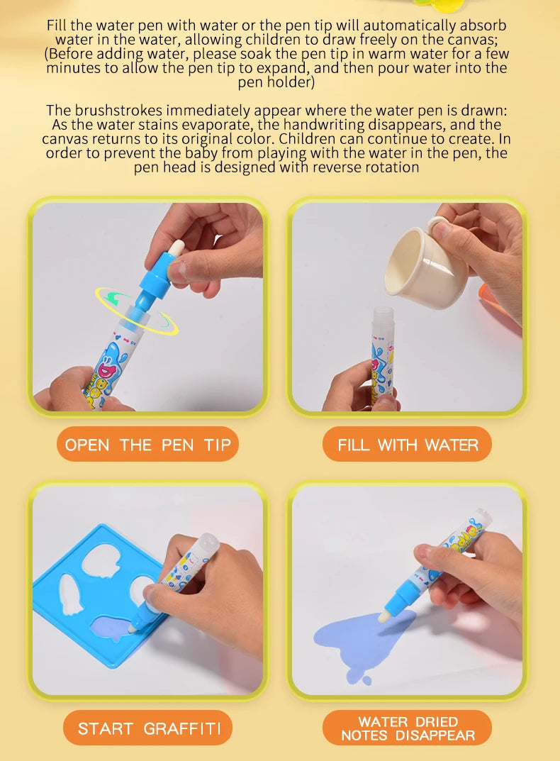 Reusable Water Drawing Mat for Kids, Fun, Mess-Free Learning
