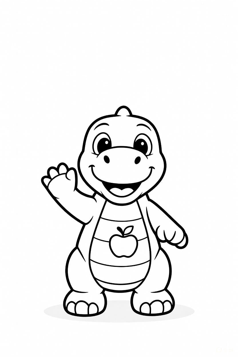Apple and Pear Dinosaur Stencil Colouring Activity Book