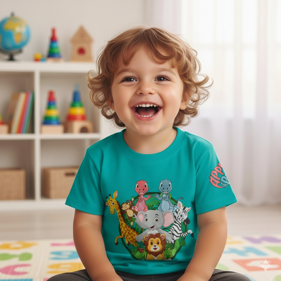 Apple and Pear Short Sleeve Unisex T-Shirt - Aqua Blue