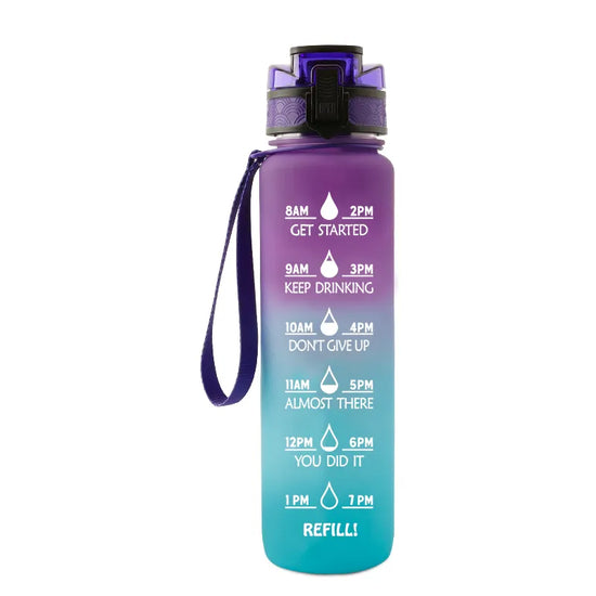 Personalised Tritan BPA FREE 1L Water Bottle - Ombre Purple & Blue