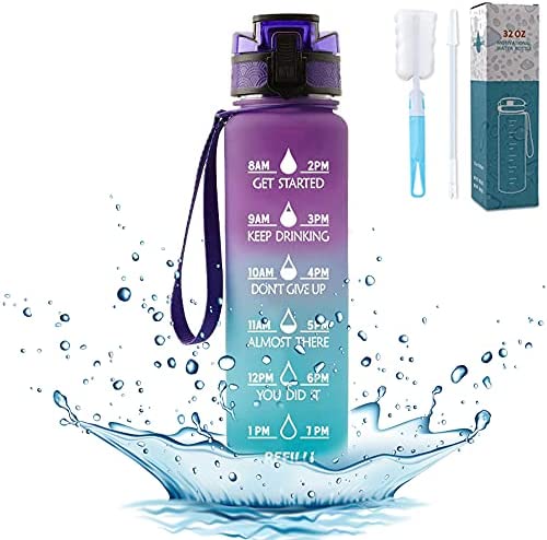 Personalised Tritan BPA FREE 1L Water Bottle - Ombre Purple & Blue