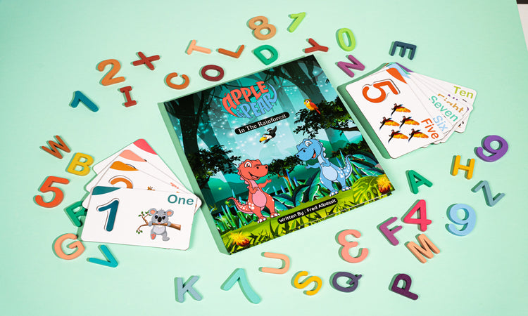 apple and pear book and flashcards