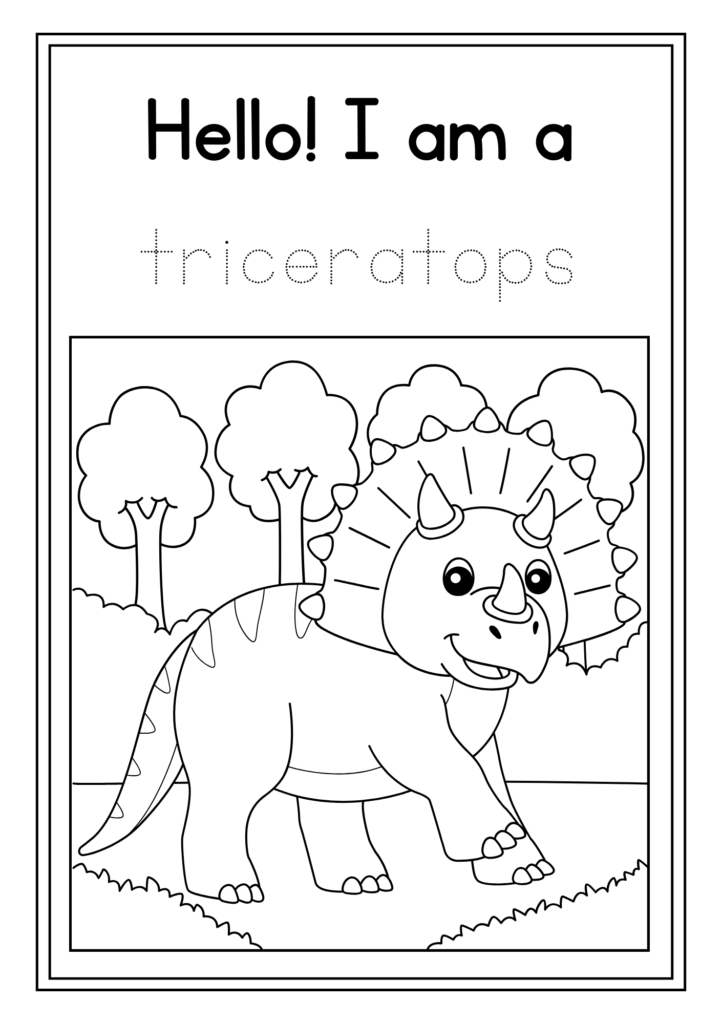 Apple and Pear Dinosaur Stencil Colouring Activity Book